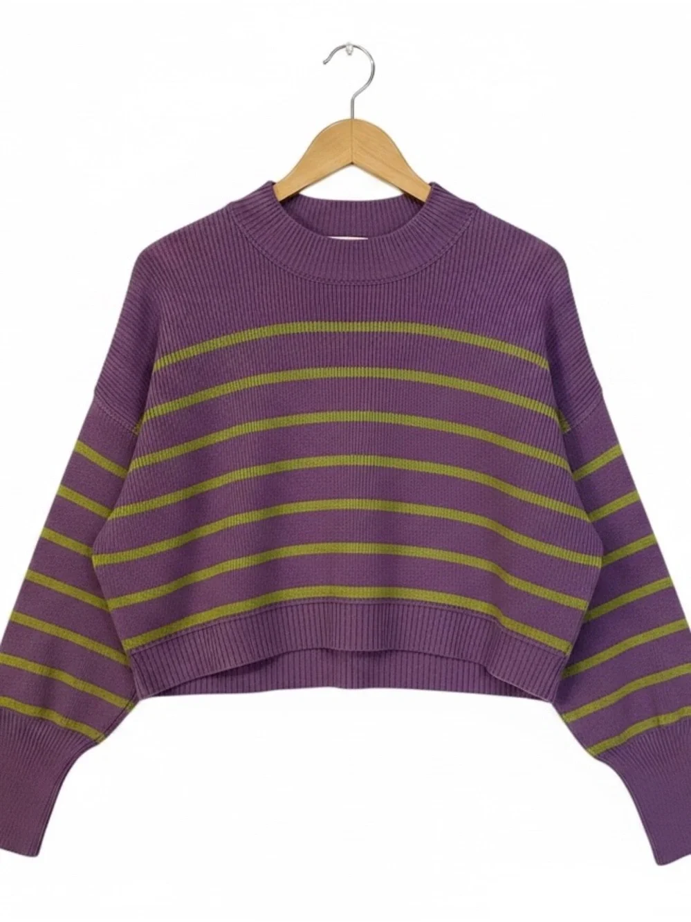 free people iris orchid striped cropped easy street sweater